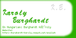 karoly burghardt business card